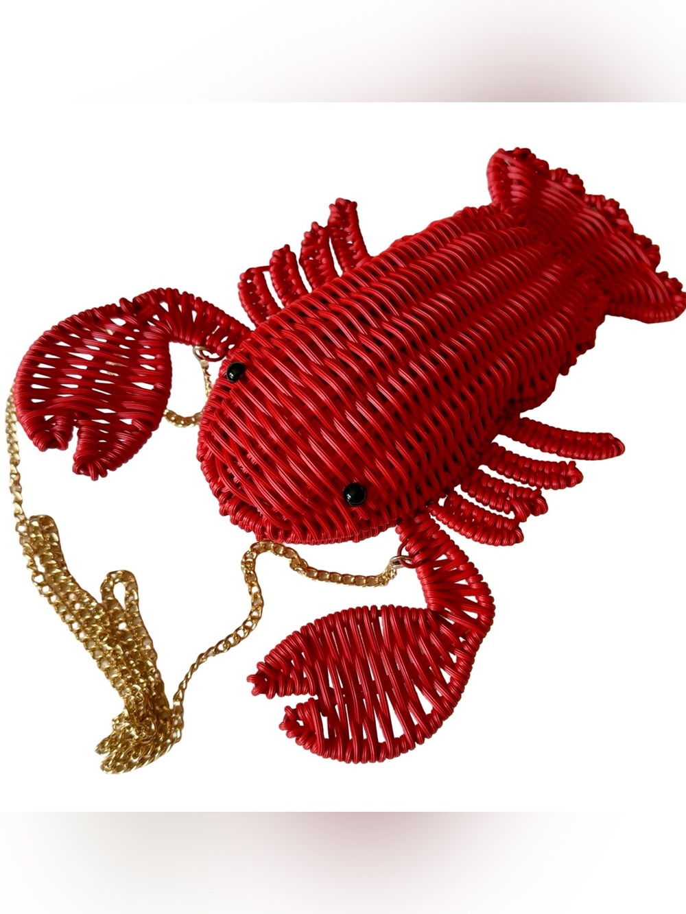 Tommy Bahama Red Woven Wicker Lobster Bag Crossbody Purse